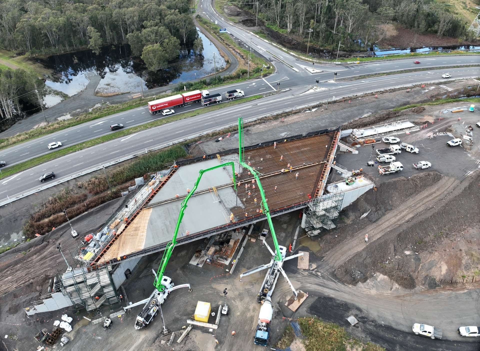 Biggest bridge deck pour complete on Tomago interchange news post thumbnail