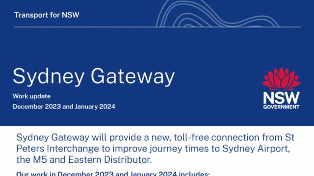 Home page | Sydney Gateway | Transport for NSW (RMS)