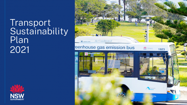 Cover of the Transport for NSW Sustainability Plan document