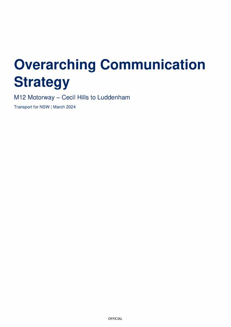 M12 Motorway Overarching Communication Strategy v5.0 Clean copy Final