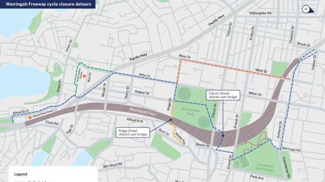 Closure of Miller Street on-ramp cycleway news post thumbnail