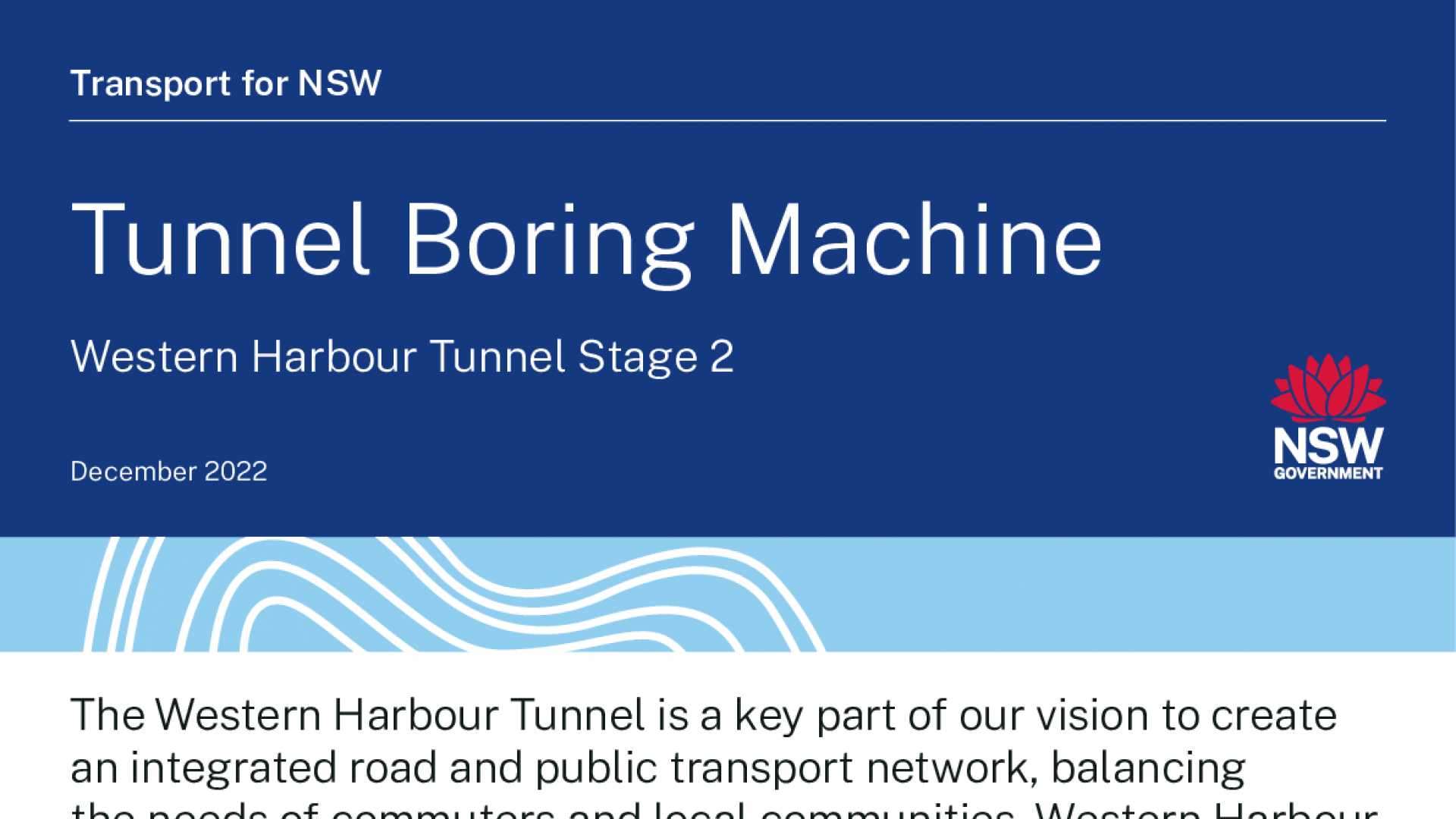 WHT Tunnel Boring Machine Fact Sheet