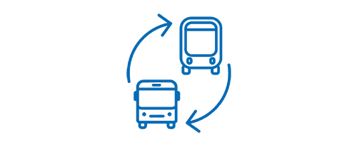 Infographic icon for: Redesigned suburban routes