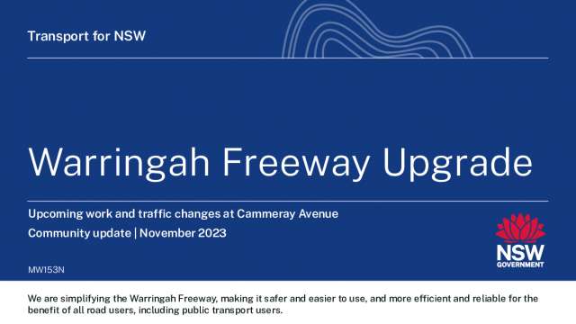 Construction Work Update - Cammeray Avenue closure from Friday 10 November news post thumbnail