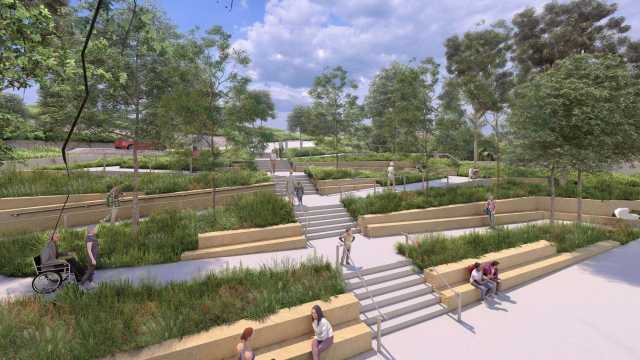 Parkland features and foreshore pathway 2
