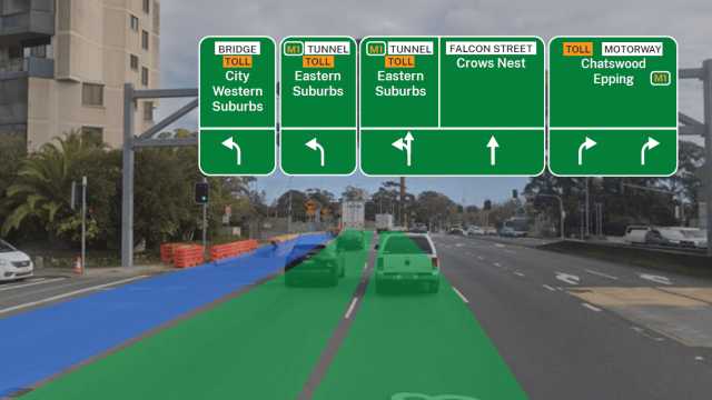 Military Road westbound lane alignment and new directional signage