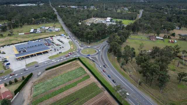 aerial view of roundabout along Northern Road