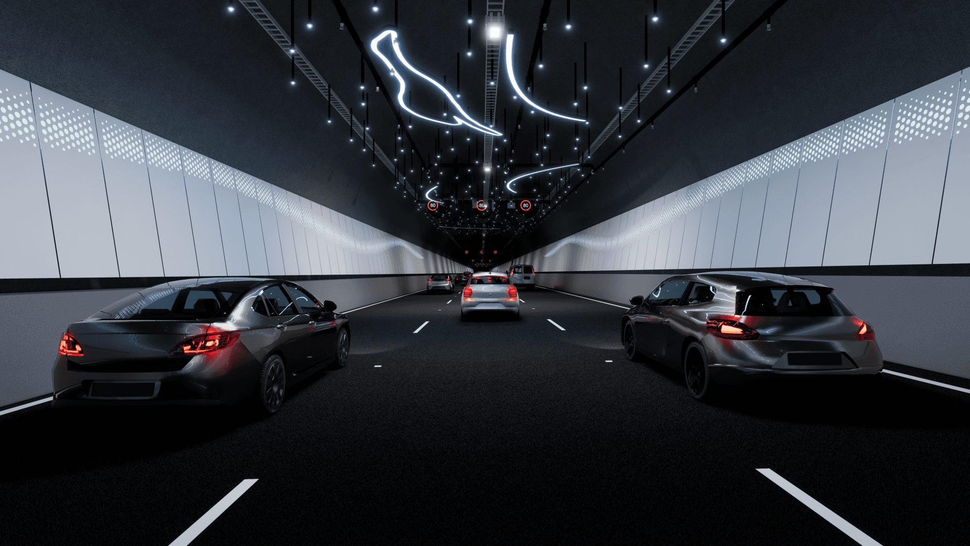 highway entering a tunnel