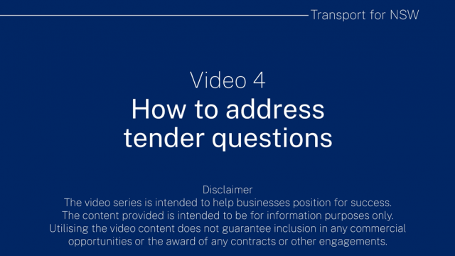 4. How to address tender questions