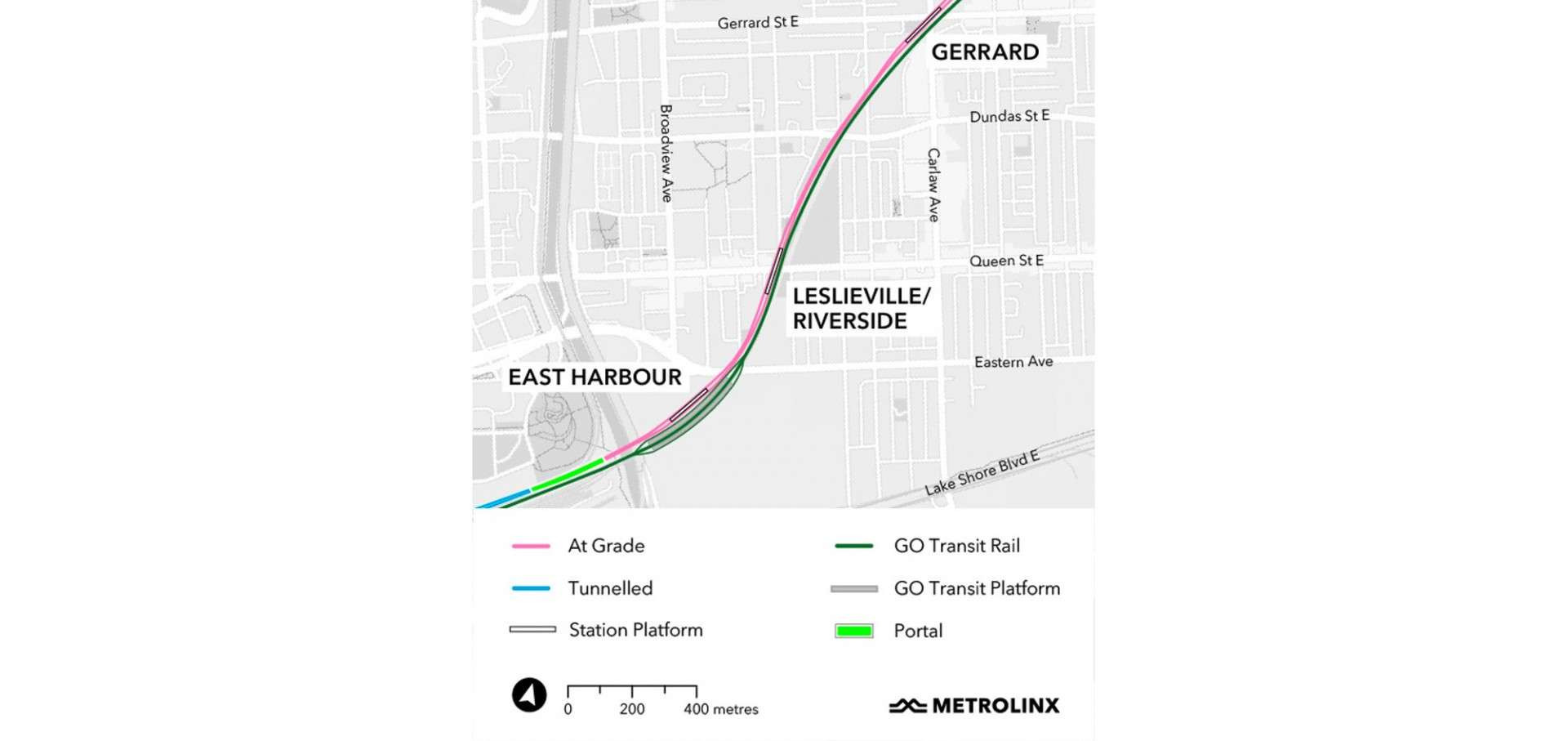Ontario Line east segment overview