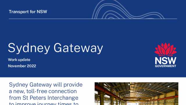 Home page | Sydney Gateway | Transport for NSW (RMS)