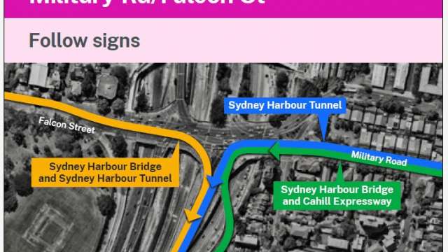 Access changes from Falcon Street / Military Road / Ernest Street to Warringah Freeway southbound news post thumbnail
