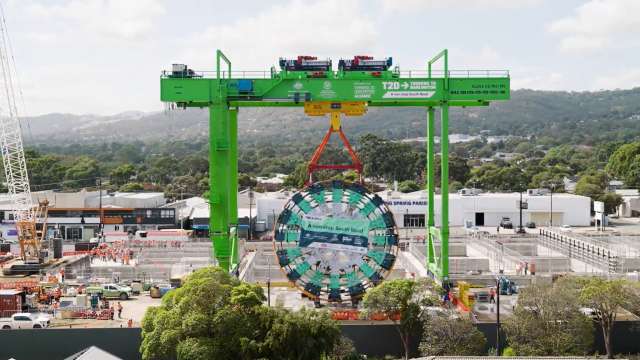 Major Torrens to Darlington milestone as cutterhead craned into place news post