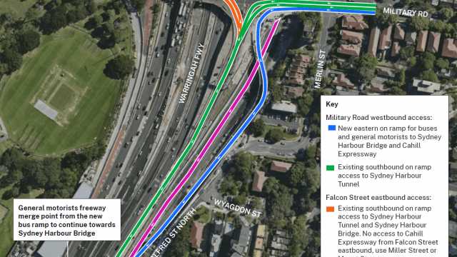 Access to Warringah Freeway southbound
