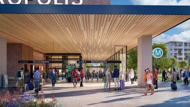 An artist impression new Sydney Metro Aerotropolis Station concourse