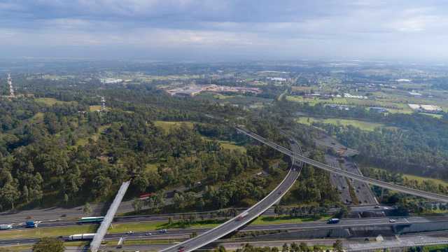 An artist impression west over M7/M12 interchange