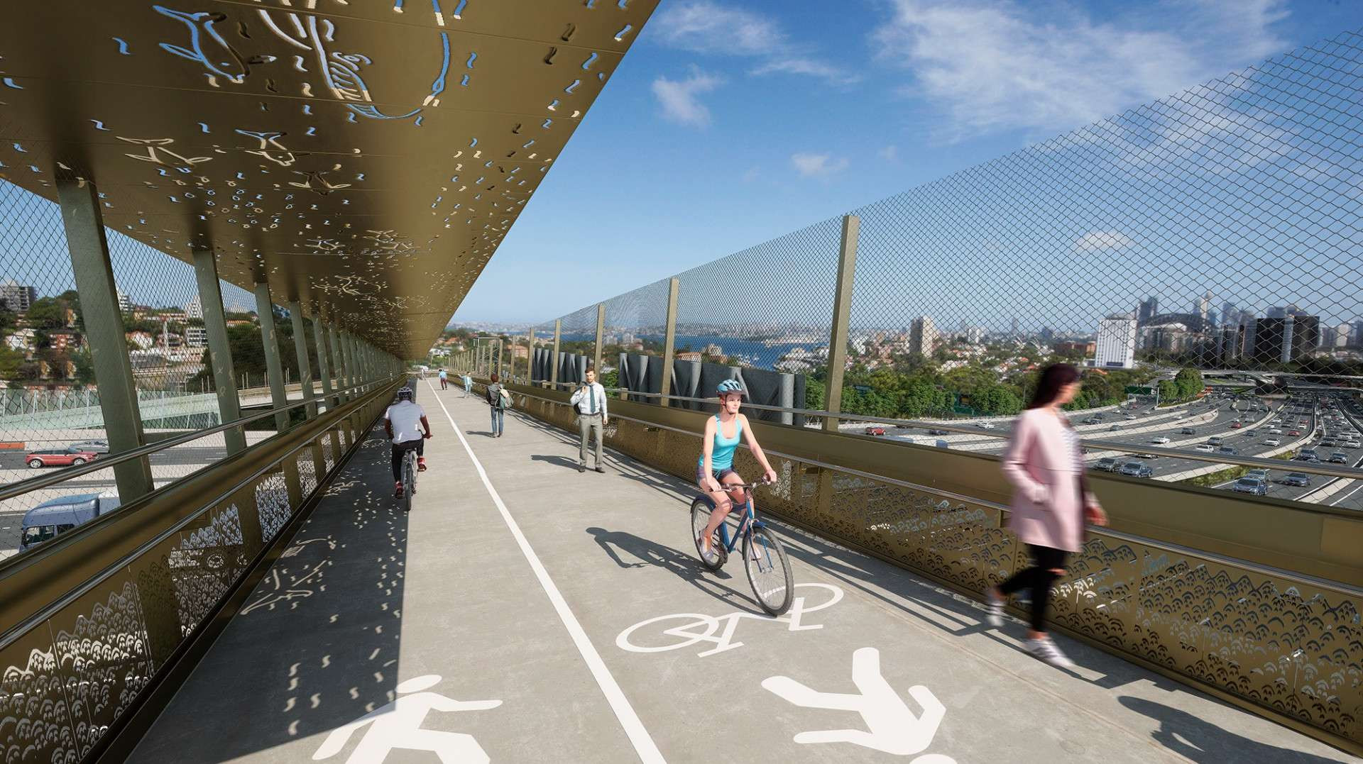 Artist's impression, Ridge Street shared user bridge-min