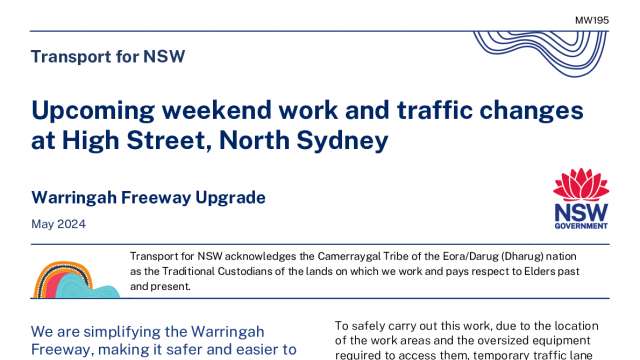 Construction work update - North Sydney & Neutral Bay from Monday 13 May to Monday 20 May 2024 news post thumbnail