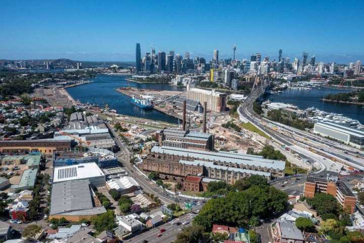 Aerial photo of The Bays area