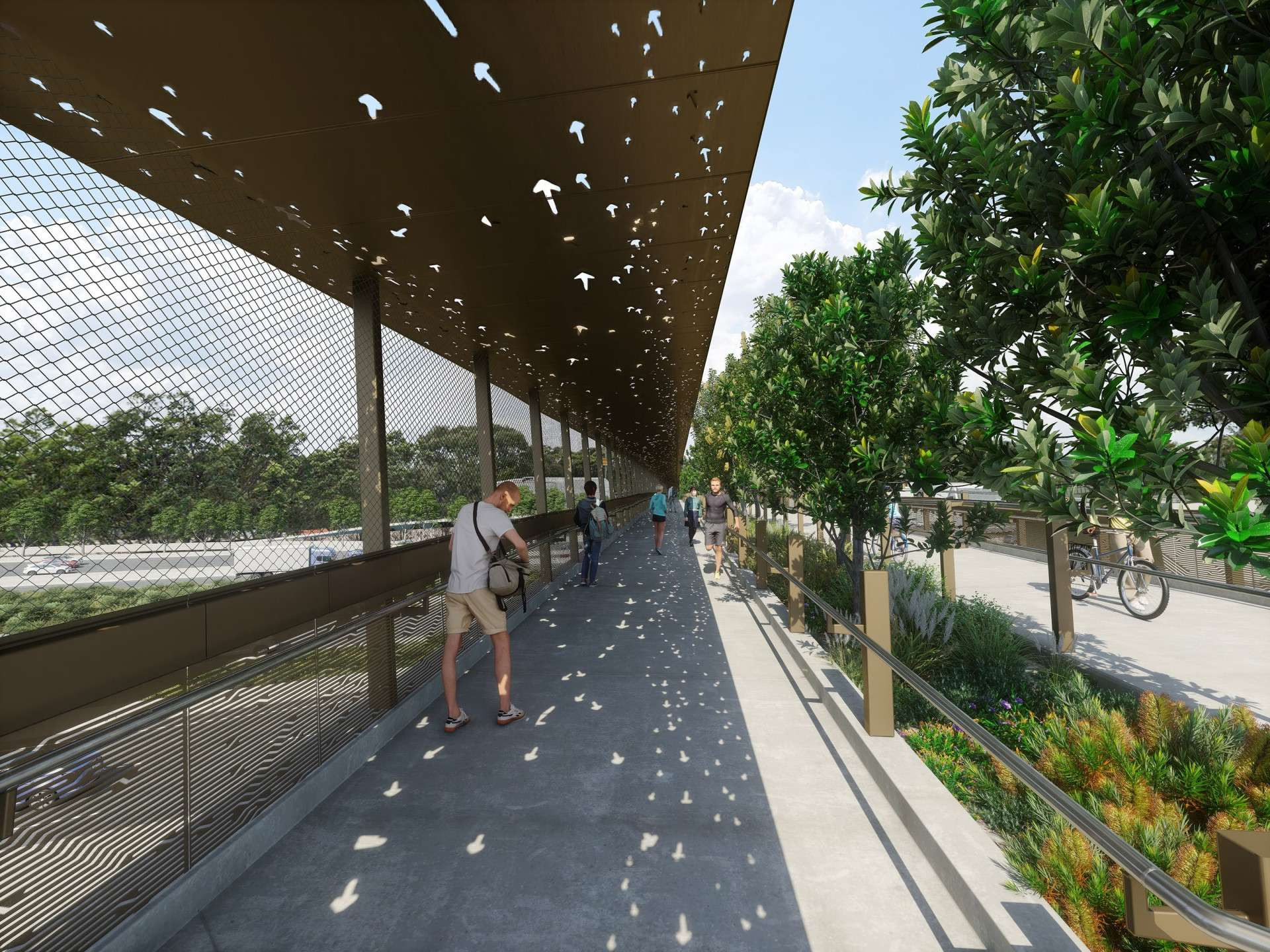 Artist's impression, Ernest Street shared user bridge-min