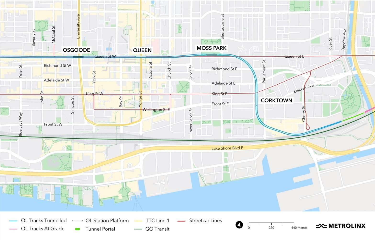Ontario Line downtown segment overview