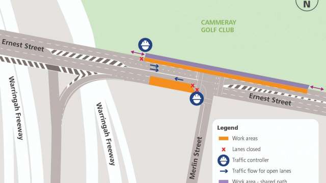 Utility and sewer relocation work - Temporary traffic and pedestrian change on Ernest Street (near Merlin Street) from Monday 31 May 2021 news post